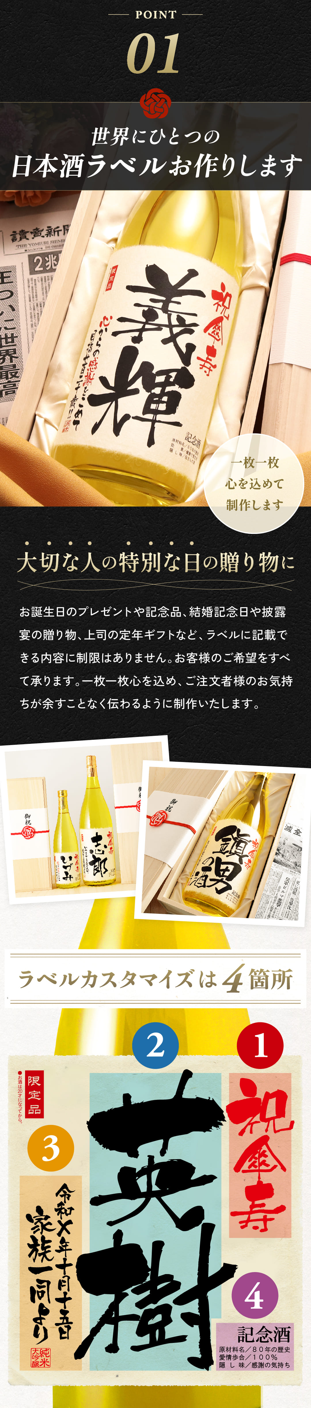 世界にひとつの日本酒ラベルをお作りいたします